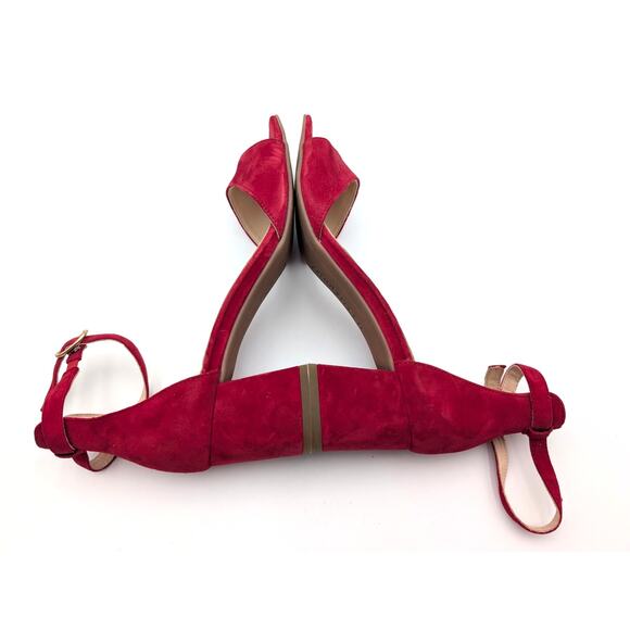 Paul Green Barbee Ankle Strap Heel Sandal Womens Chili Suede Size US9.5/UK7 - Picture 6 of 11